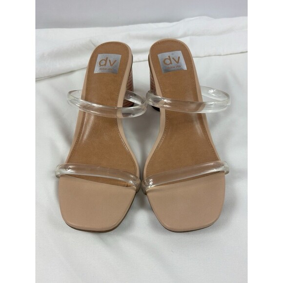 DV by Dolce Vita Merrick Sandals Clear PVC Straps Size 7.5 Round Column Heel - Picture 12 of 12